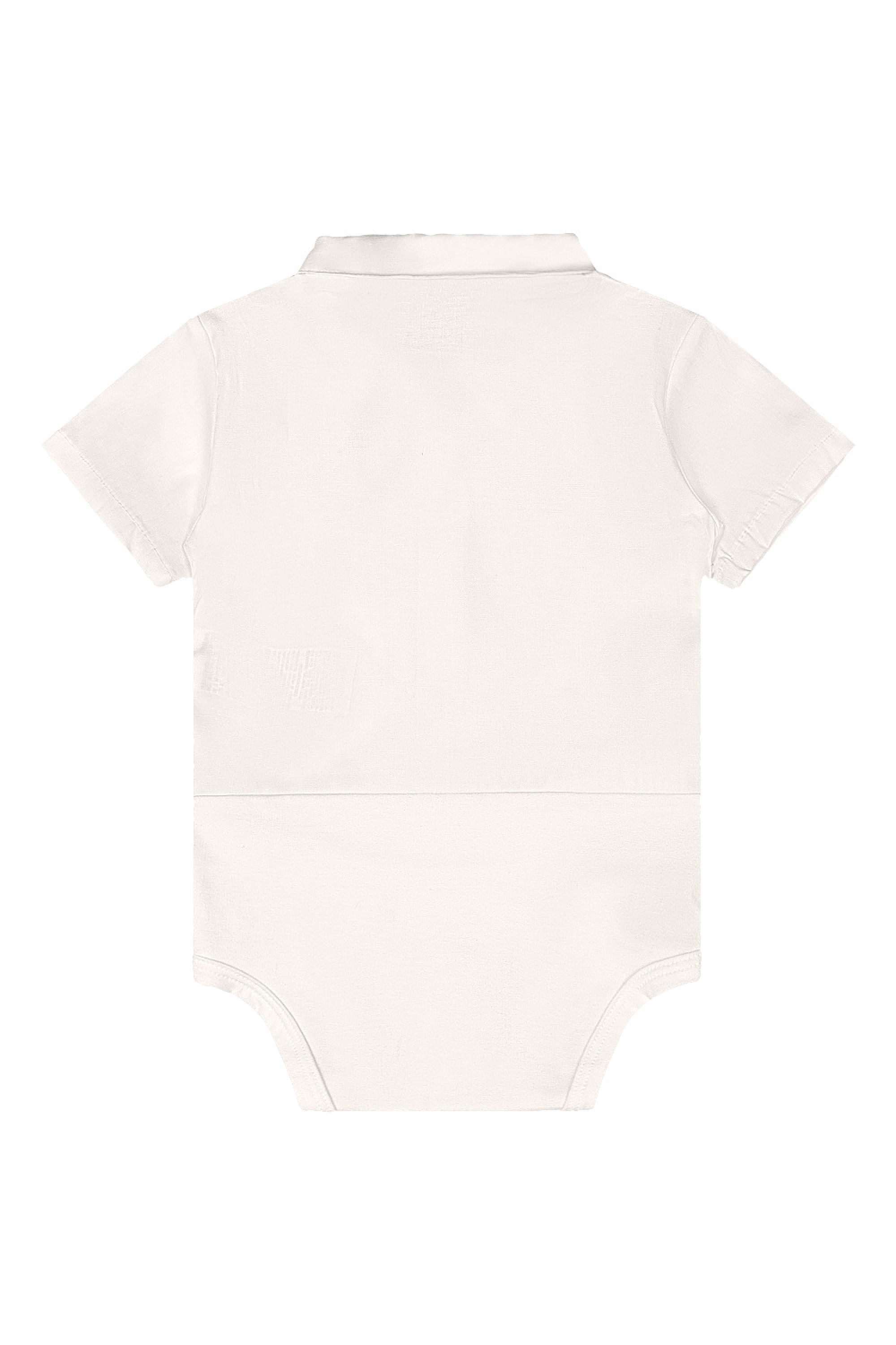 Conjunto Bebê Menino Body com Gravata e Bermuda (Off White) Quimby - Imagem 20